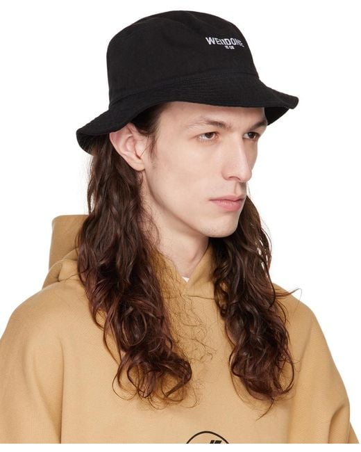 we11done Brown Washed Bucket Hat for men