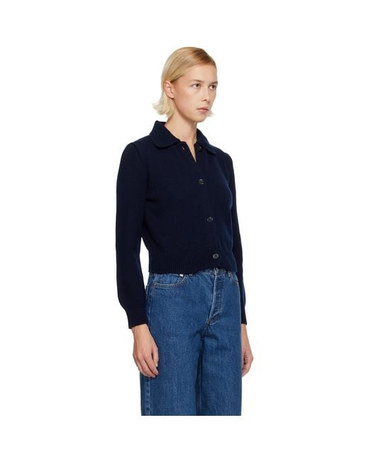 A.P.C. Blue Polo Shirt Collar Cardigan