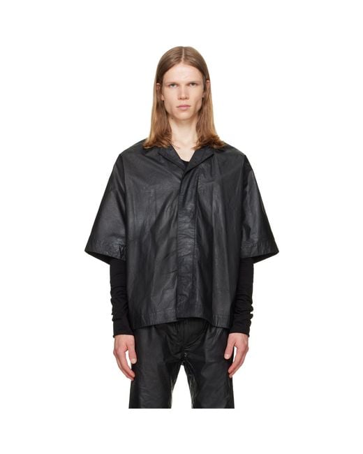 Julius Black Coated Kite Shirt for men