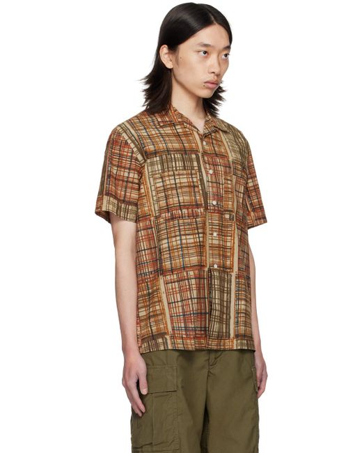 Beams Plus Multicolor Block Print Shirt for men