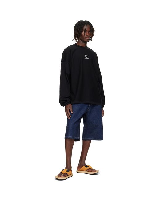 Vetements Black 'Shut Down' Embroidered Longsleeve Sweatshirt for men