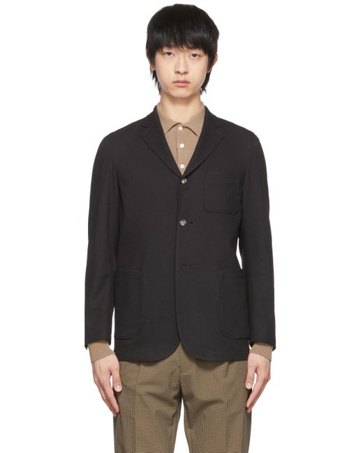 Beams Plus Synthetic Polyester Blazer in Black for Men - Lyst