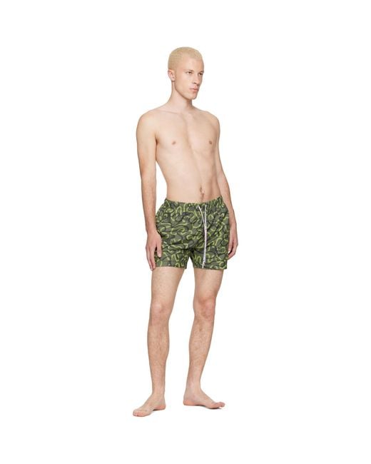 Vivienne Westwood Green Khaki Surf Boxer Swim Shorts for men