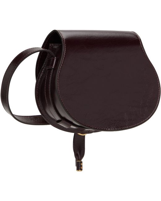 Chloé Black Burgundy Small Marcie Saddle Bag