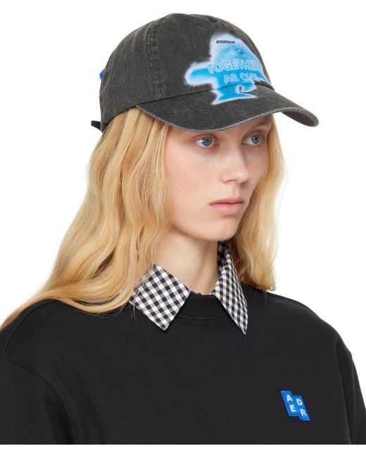 Adererror Black Faded Denim Cap