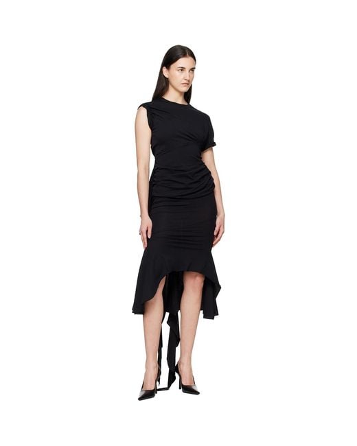 MATIERES FECALES Black T Knit Midi Dress