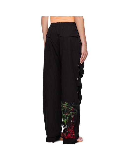 Palm Angels Black Upside Down Palm Trousers