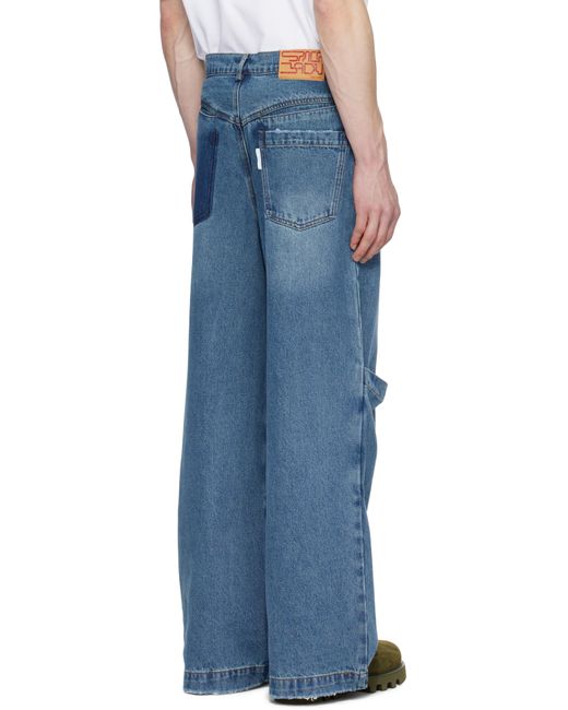 メンズ Spencer Badu ブルー バギージーンズ Blue