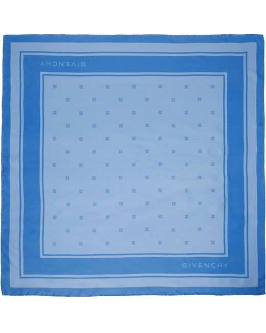 Givenchy Blue Plumetis Print Square Scarf