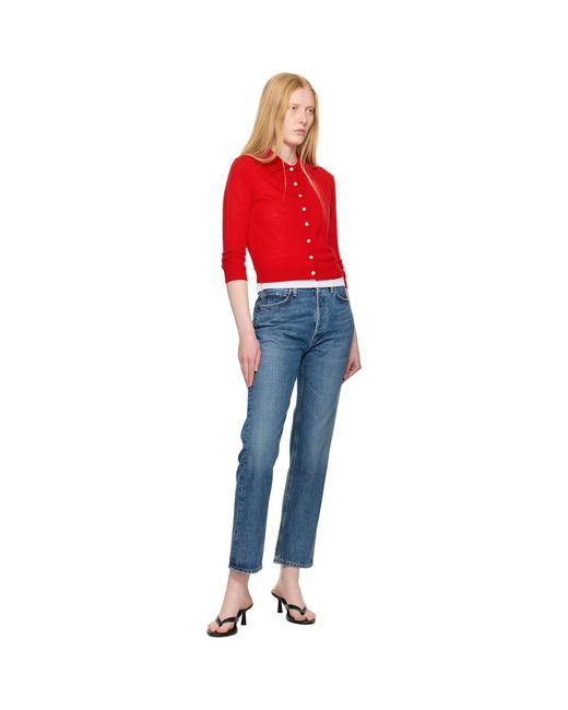 Agolde Blue 90's Pinch Waist High Rise Straight Jeans