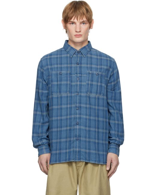 RRL Blue Plaid Double-Faced Work Shirt for men