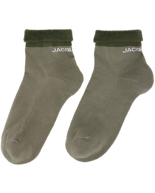Jacquemus Green Khaki Le Raphia 'les Chaussettes Cuca' Socks for men