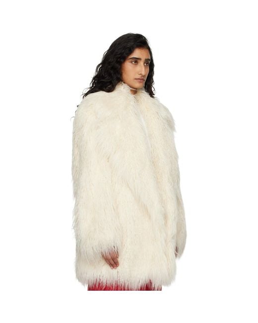 Frankie Shop Natural Off- Liza Short Faux Fur Coat