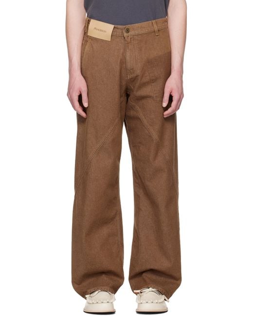 メンズ J.W. Anderson ブラウン Twisted Workwear ジーンズ Brown