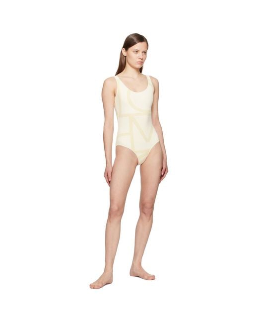 Totême Black Off- Monogram Swimsuit