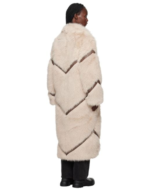 Stand Studio Natural Beige Everleigh Faux-fur Coat