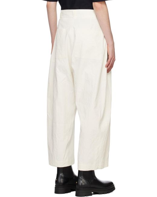 Studio Nicholson White Chalco Coated Trousers