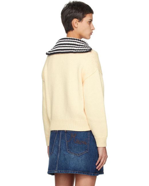 Marni Blue Off- Half-zip Sweater