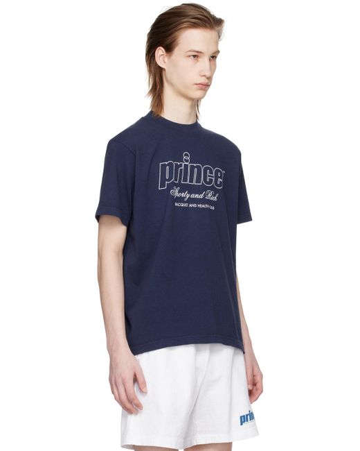 Sportyrich t-shirt bleu marine à logo et à texte édition prince Sporty & Rich pour homme en coloris Blue