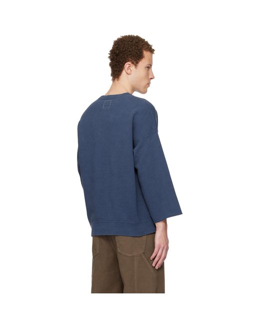 Visvim Blue Jumbo Sb 3/4 Dmgd Sweatshirt for men