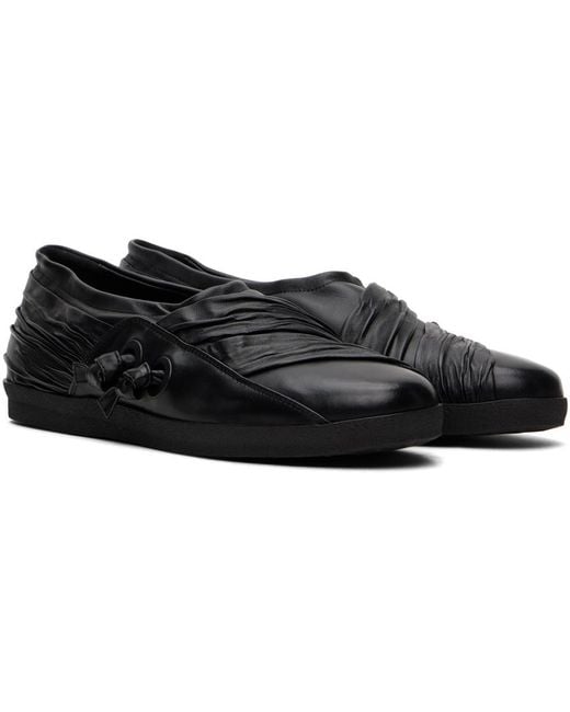 Kiko Kostadinov Black Wrinkled Slip-on Loafers for Men | Lyst