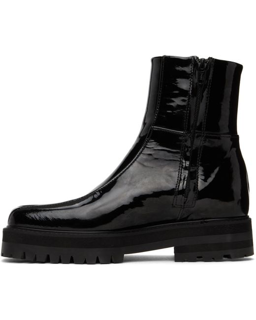 Ernest W. Baker Black Platform Zipped Boots for men