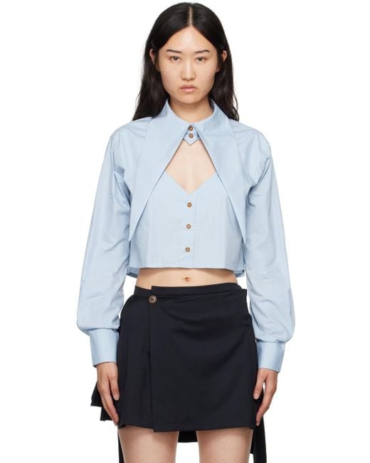 Vivienne Westwood Cut-off Heart Shirt in Blue | Lyst