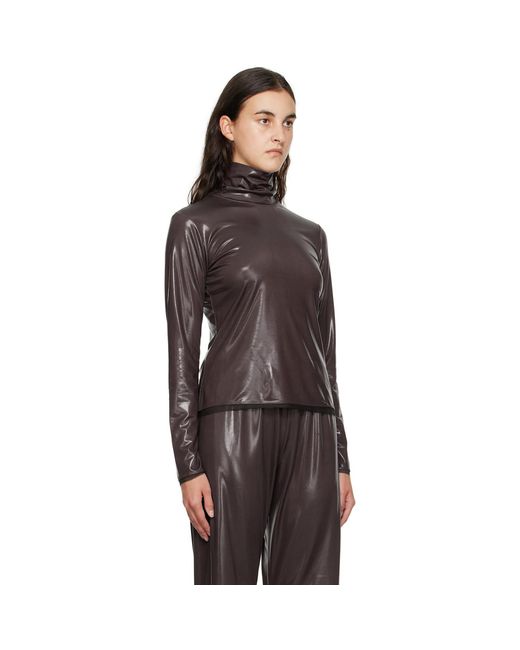 Dries Van Noten Black Brown Raw Edge Turtleneck
