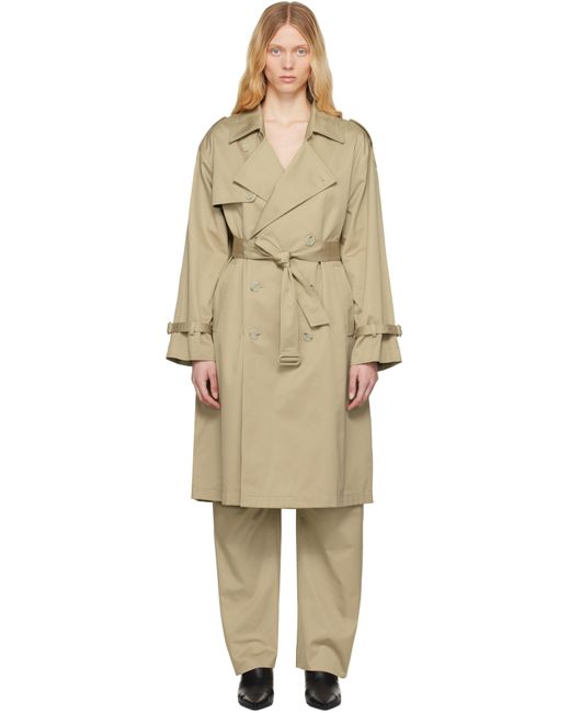 MM6 by Maison Martin Margiela ベージュ Dual Wear ライト コットンツイル トレンチコート Natural