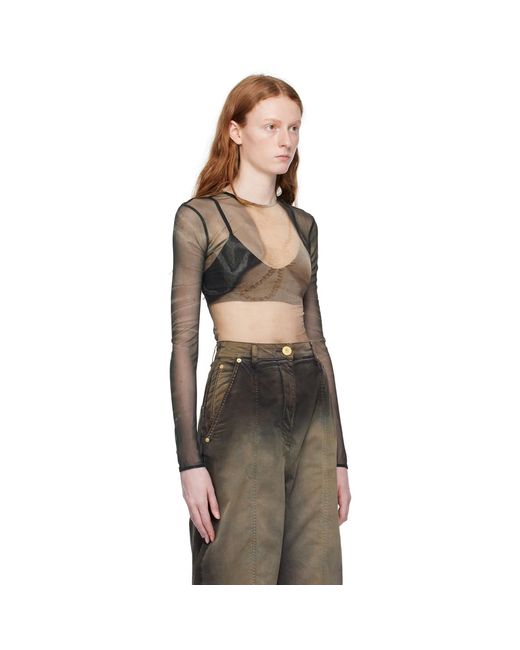 Balmain Black Printed Long Sleeve T-shirt