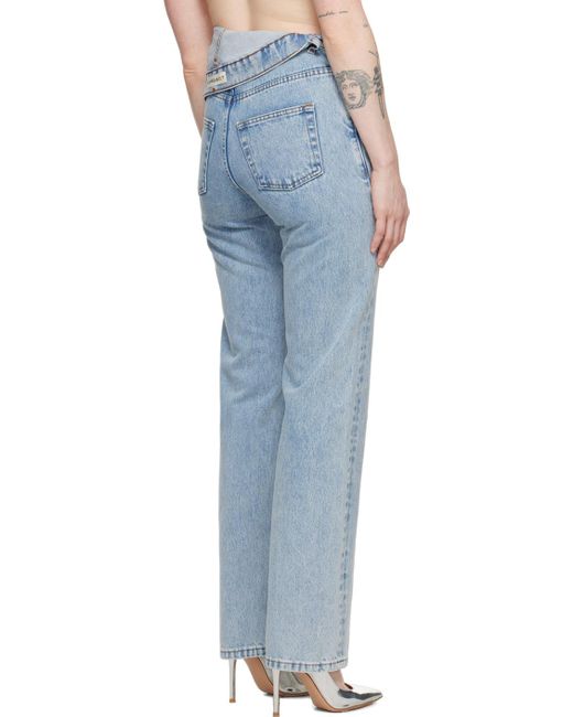 Y. Project Blue Asymmetric Waist Jeans