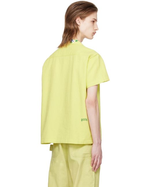 Bode Yellow Beaded Chicory Shirt for men