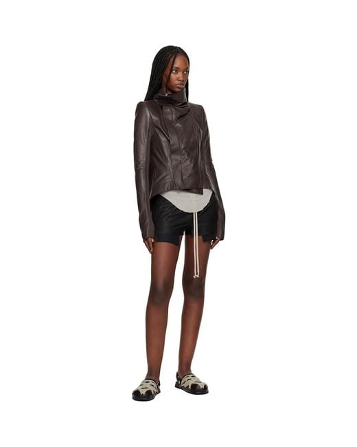 Rick Owens Black Temple Naska Leather Jacket