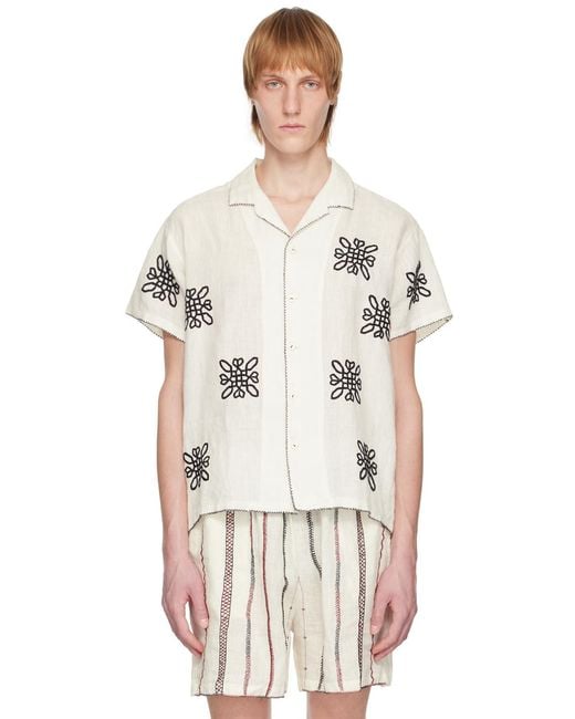 HARAGO Natural Off- Rabari Shirt for men