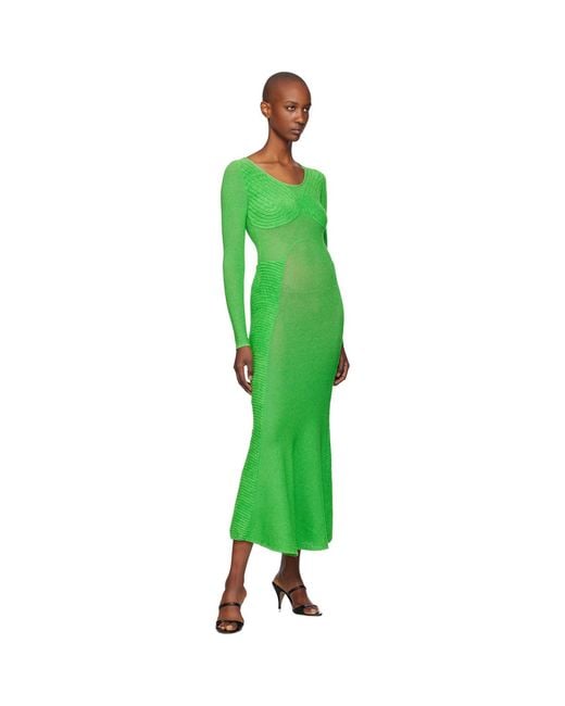 Isa Boulder Green Sweetheart Long Sleeve Maxi Dress