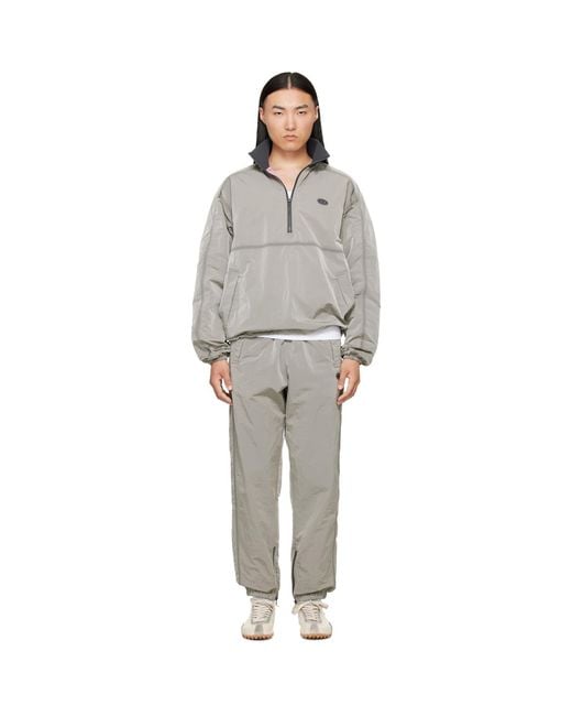 DIESEL Gray Crinkle Effect Nylon Anorak for men