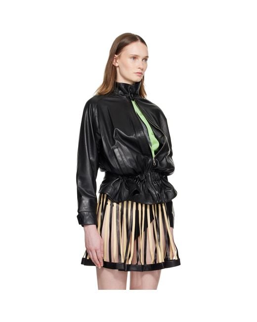 August Barron Black Twisted Leather Jacket