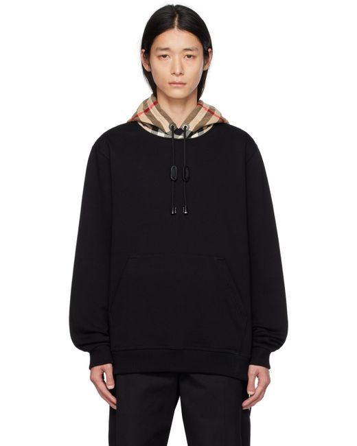 Burberry Black Check Hoodie for men