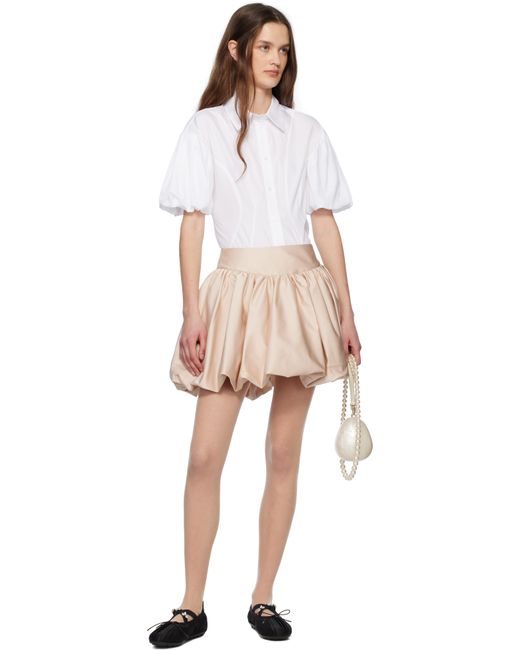 Simone Rocha Natural Gathered Bubble Miniskirt