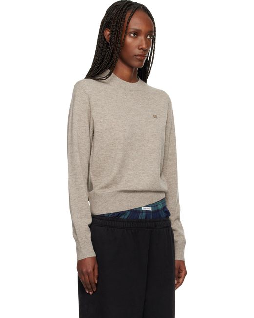 Pull Taupe À Col Ras Du Cou Acne en coloris Black