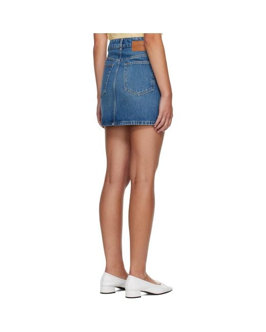 Ganni Blue Rigid Denim Miniskirt