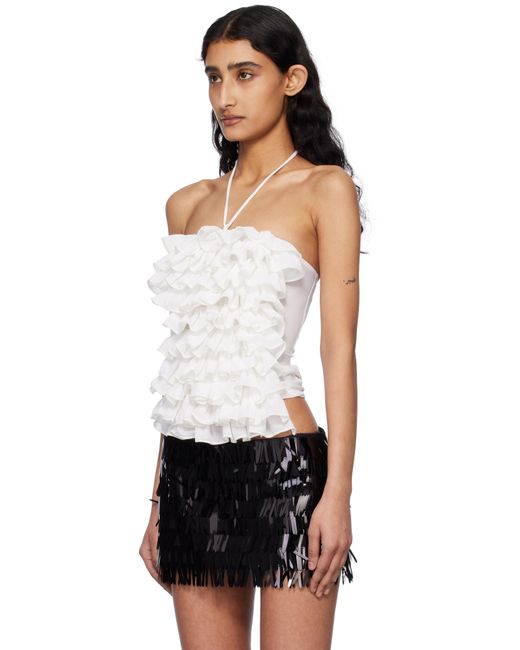Fanci Club Black Soo Halter Ruffle Tank Top