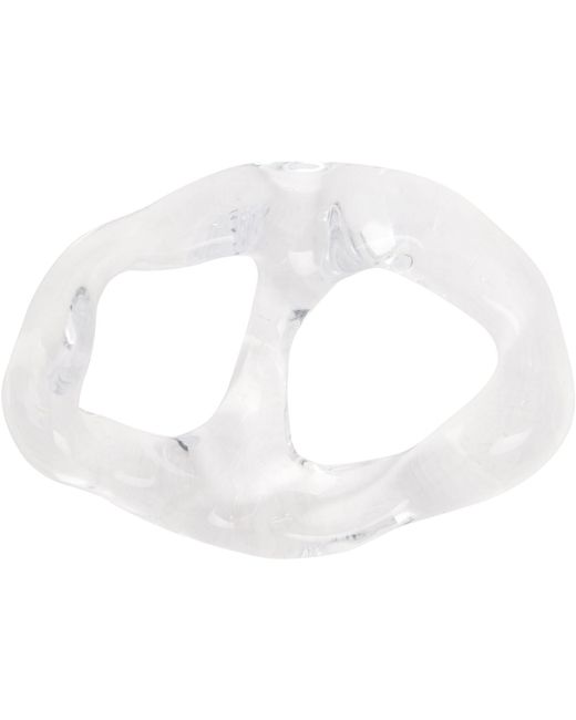 Homme Plissé Issey Miyake White Transparent Crystalline Stole Buckle Tie Bar for men