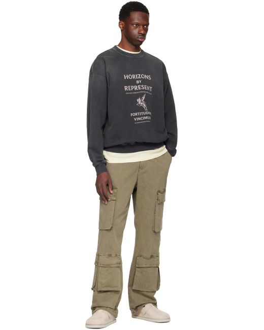 Represent Black 'horizons' Sweatshirt for men