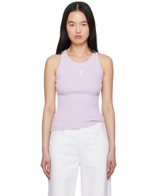 AMI パープル Ami De Coeur コットン リブタンクトップ Purple