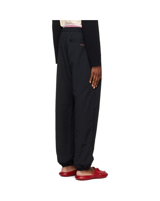 Versace Black Nylon Jogger Track Pants for men