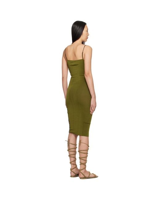 Isa Boulder Black Ssense Exclusive Khaki Jigsaw Midi Dress
