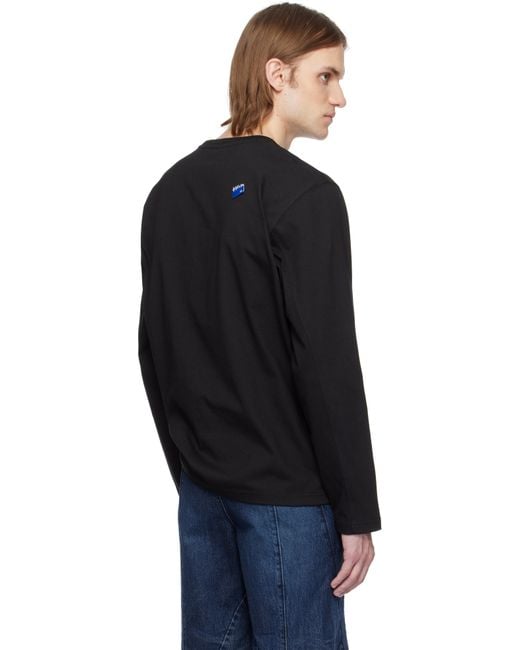 メンズ Adererror ブラック Sig; Trs Tag 01 長袖Tシャツ Black