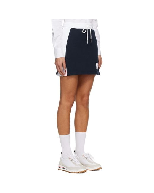 Thom Browne Blue Classic 4-Bar Jersey Miniskirt