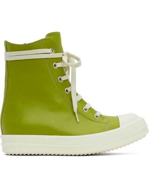 Rick Owens Green High Sneakers for men